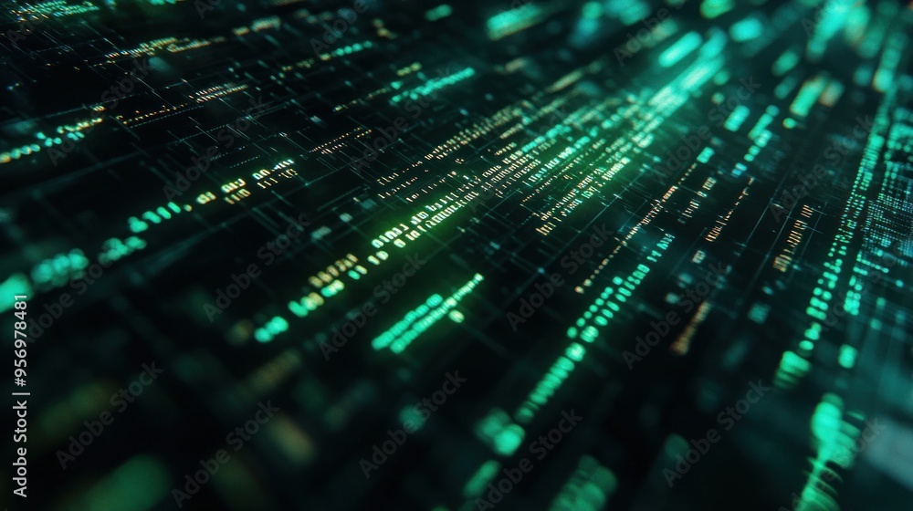 Abstract Digital Circuitry with Green and Yellow Hues Abstract Digital Circuitry with Green and Yellow Hues