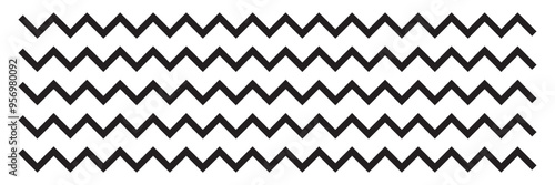 Wave zigzag line simple thin to thick element decor design vector or single ripple curve zig zag wiggly separator pictogram graphic for seal water or ocean symbol, wavy pattern clipart stroke black