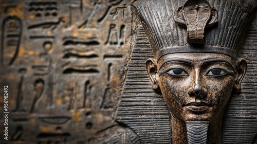 Wallpaper Mural A statue of an Egyptian pharaoh with a long beard and a large head Torontodigital.ca