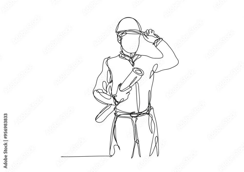 line construction, Civil engineer, Continuous one line drawing , Architects and worker line construction, Civil engineer, Continuous one line drawing , Architects and worker