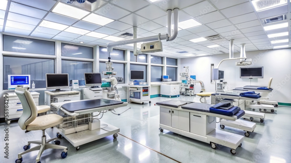 Modern hospital in Africa with state-of-the-art medical equipment, sleek computer screens, and sterile medical instruments, highlighting advanced healthcare technology in a developing nation. Modern hospital in Africa with state-of-the-art medical equipment, sleek computer screens, and sterile medical instruments, highlighting advanced healthcare technology in a developing nation.