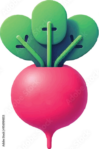 Illustration Clipart fresh vegetable colorfull radish illustration good for icon design
