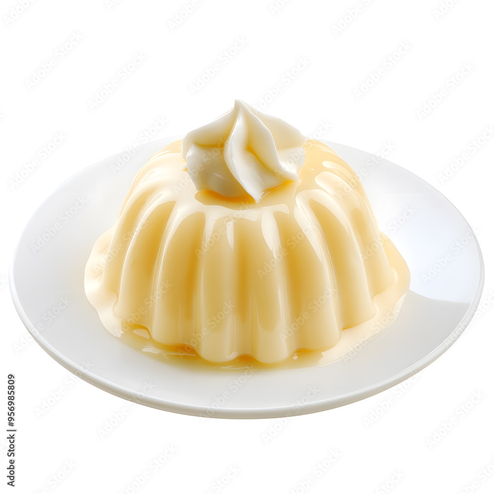 Delicious pudding vanilla dessert isolated on white background Delicious pudding vanilla dessert isolated on white background