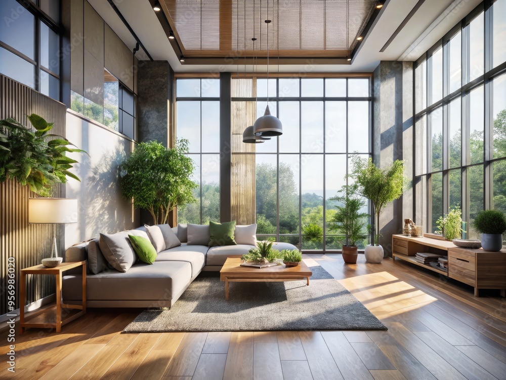 modern minimalist room with large airy windows and natural light modern minimalist room with large airy windows and natural light