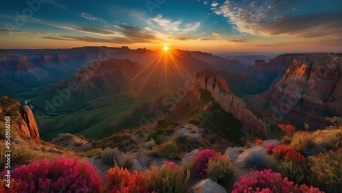 Unusual sunset, wallpaper