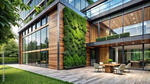 Natural office exterior finishes and textures