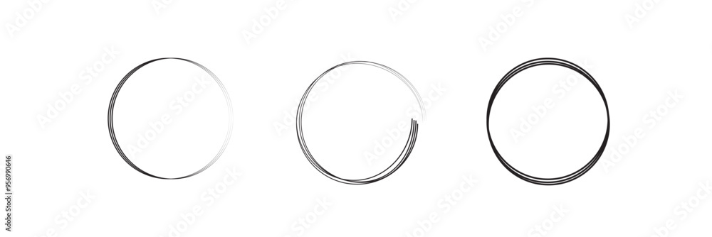 Circle line sketch icon in hand drawn style. Circular scribble doodle vector illustration on isolated background. Pencil or pen bubble sign business concept. Circle line sketch icon in hand drawn style. Circular scribble doodle vector illustration on isolated background. Pencil or pen bubble sign business concept.