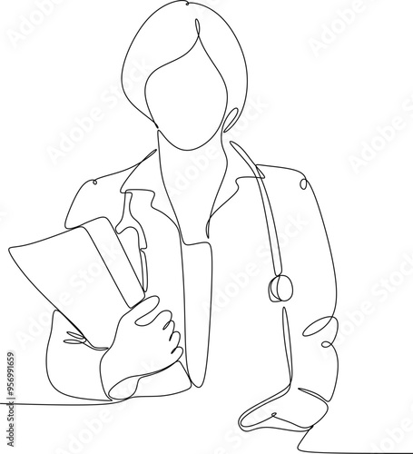 Continuous one line drawing of healthcare activity concept. Vector graphic illustration of a single line drawing. 