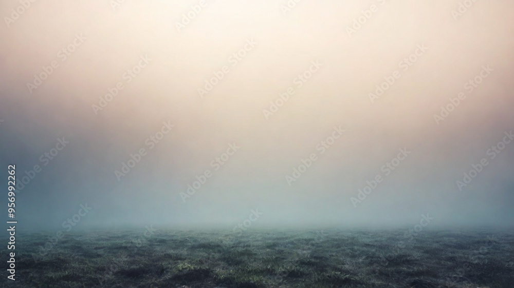 Dreamy foggy landscape in pastel colors