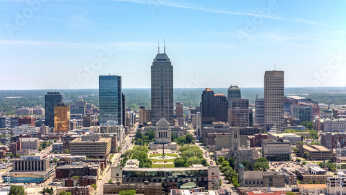 Downtown Indianapolis South View of Skyline in Spring photo