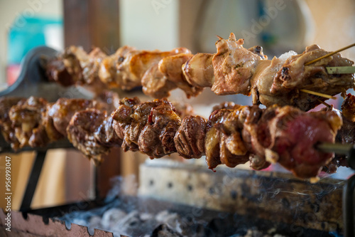 The Cyprus traditional spit-roasted (Souvla) photo