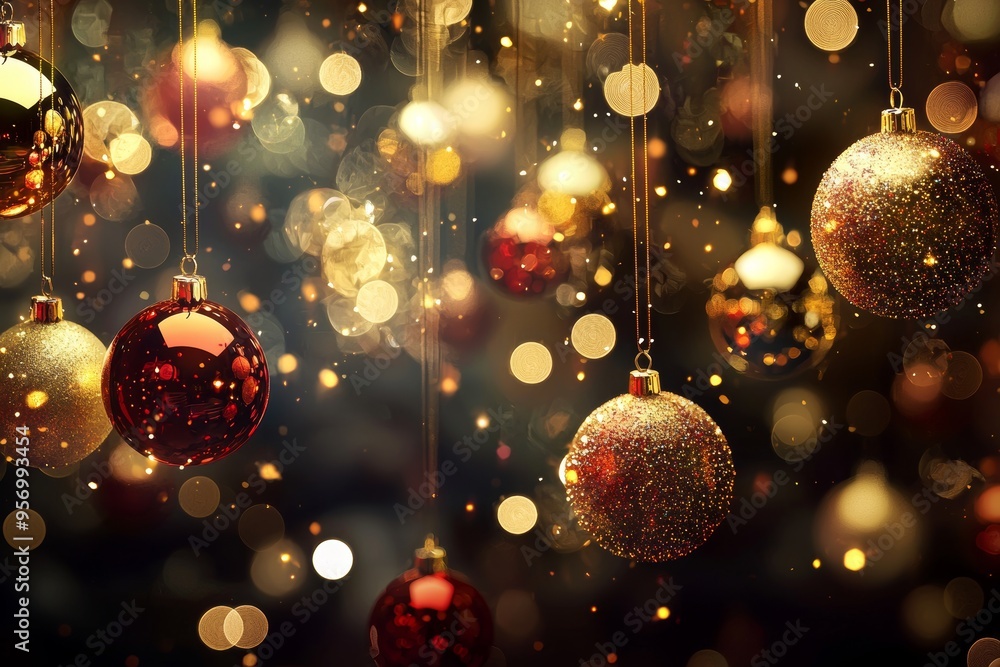 Background with lights, confetti, balloons, and serpentine Background with lights, confetti, balloons, and serpentine