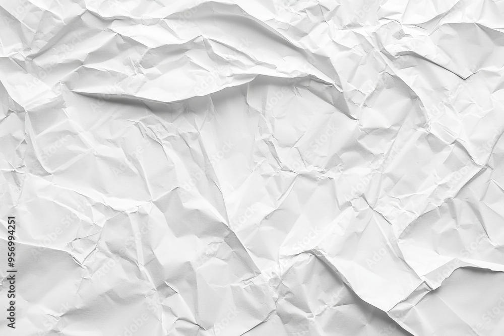 An empty white poster texture with crumpled and creased paper An empty white poster texture with crumpled and creased paper