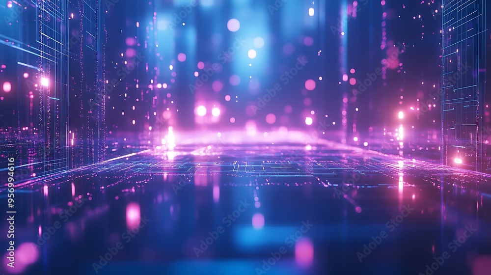 Neon-Lit Circuits Forming a Futuristic Mental Network in an Abstract Digital Space Neon-Lit Circuits Forming a Futuristic Mental Network in an Abstract Digital Space