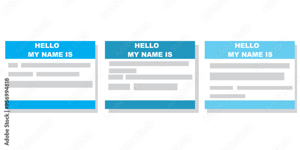 Fototapeta premium 'hello my name is' background template abstract illustration