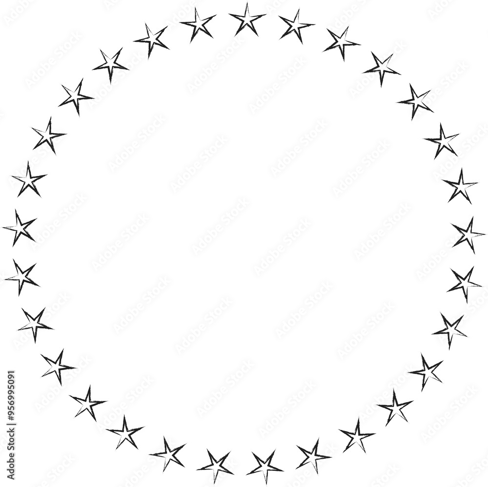 Obraz premium Hand drawn ink stars, icon, symbol, logo. Doodle sketchy brush style