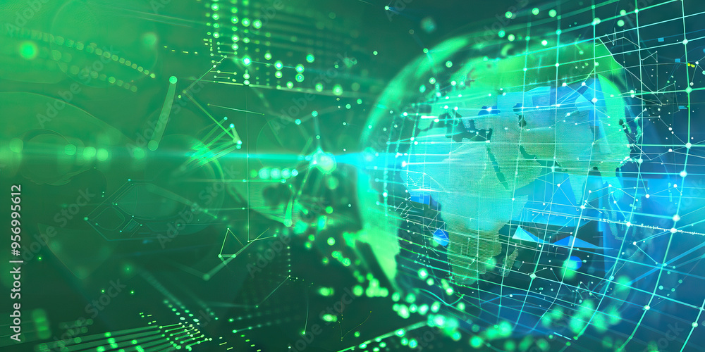 Global Market Analysis Background - Green and Blue Global Market Analysis Background - Green and Blue