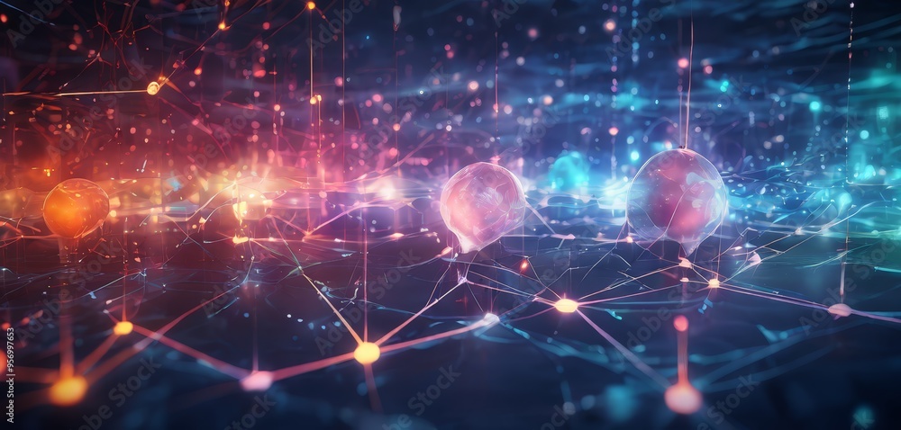 abstract background with glowing particles and lights abstract background with glowing particles and lights