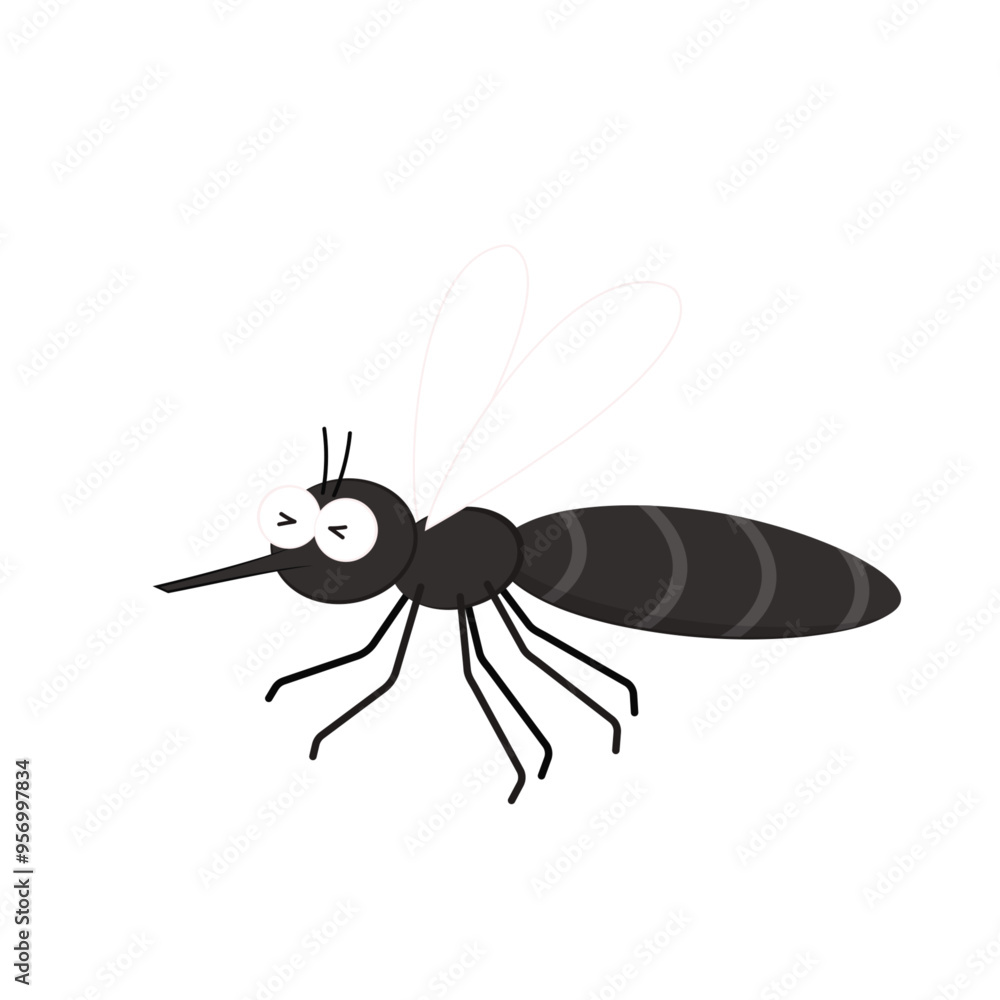 Mosquito bites. mosquito cartoon. wallpaper. free space for text. copy space.