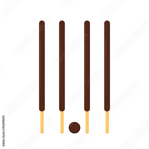 Pepero day. Border of biscuit sticks. Chocolate stick. Vector illustration. 11.11 day.