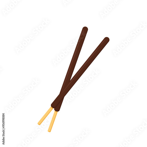chocolate sticks. Dipped stick. chocolate dipped cookie sticks. symbol. logo design.