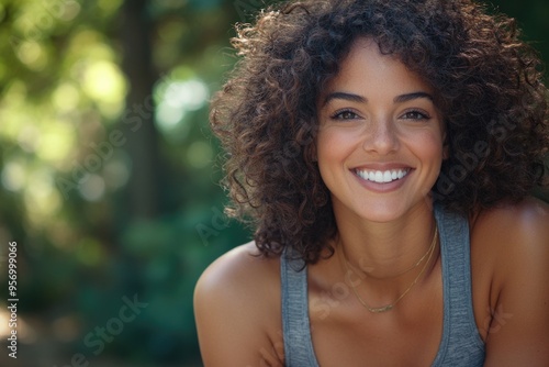 Woman with Curly Hair