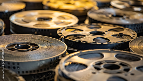 Wallpaper Mural Vintage film reels - movie concept and cinema industry background Torontodigital.ca