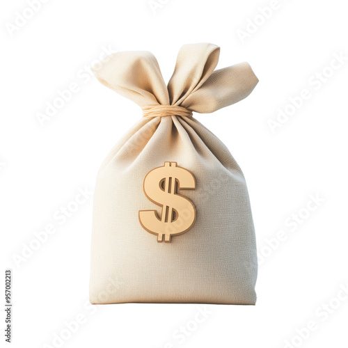 Money Bag on Transparent Background