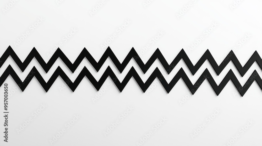 A simple black zigzag line on a white background, forming sharp, angular peaks.