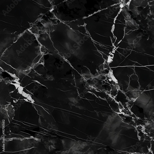 Striking Noir Saint Laurent Marble Texture Slab with Alluring Monochromatic Pattern