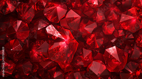 Abstract red glitter. ruby red background. Gemstones . generative ai