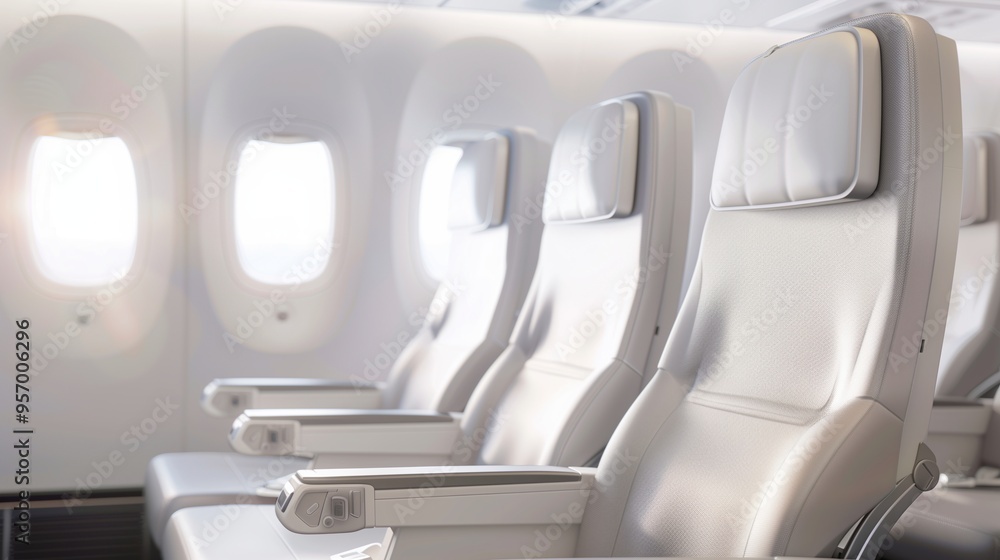 Fototapeta premium Modern Airplane Cabin Interior