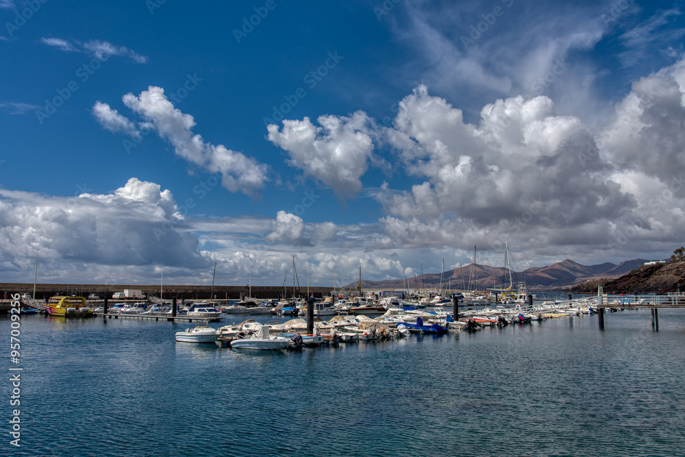 A view of boats at Puerto Del Carmen harbour A view of boats at Puerto Del Carmen harbour