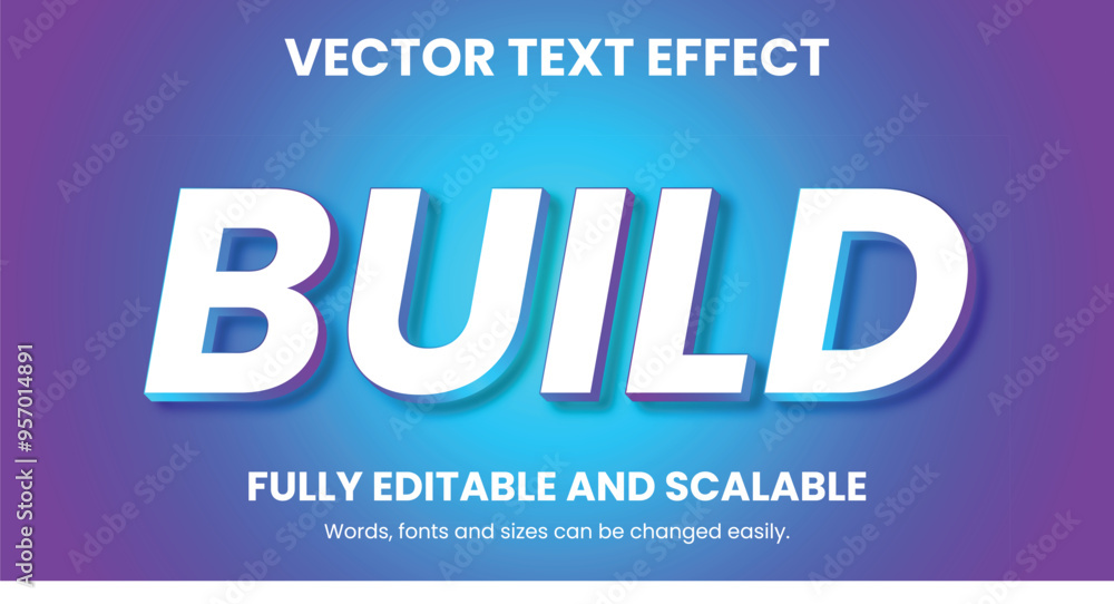 Obraz premium Vector 3D Text Effect Design