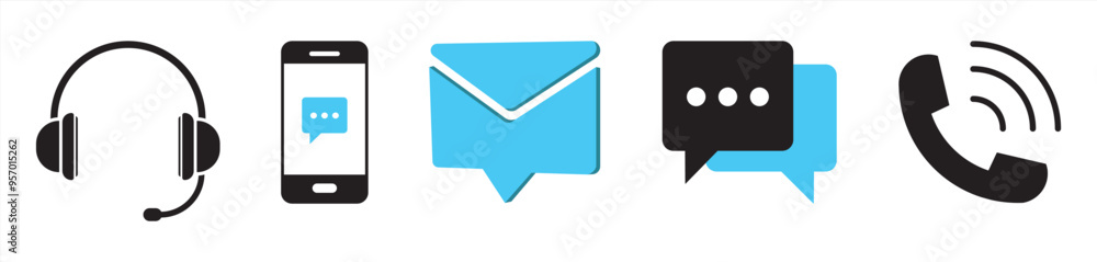 simple communication icon set vector illustration simple communication icon set vector illustration