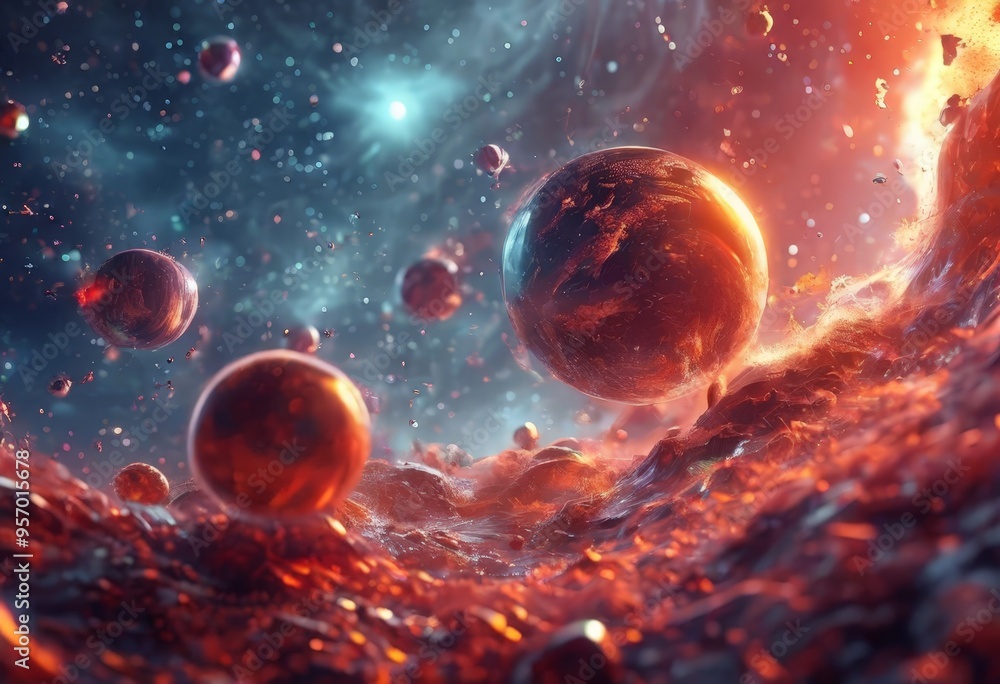 Fototapeta premium space scene with planets and stars