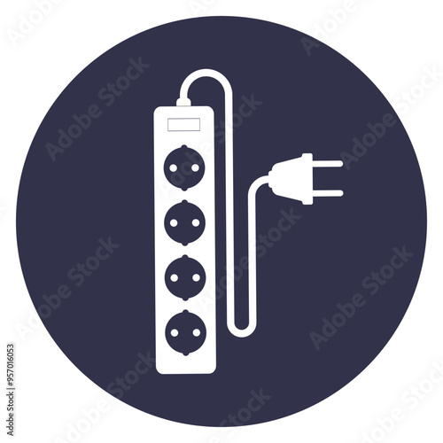 extension cord simple vector icon design
