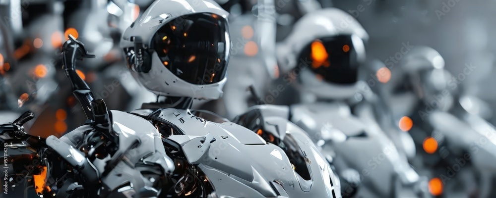 Fototapeta premium robot with gun in his hand