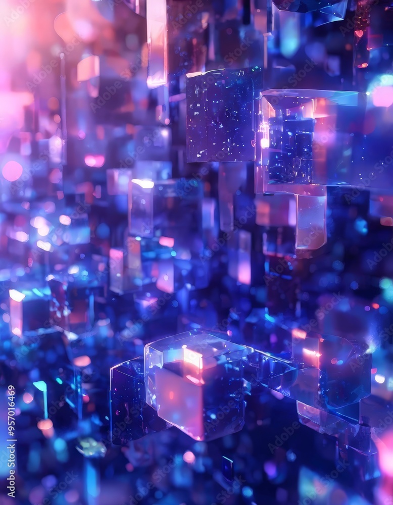 colorful abstract background with cubes and lights colorful abstract background with cubes and lights