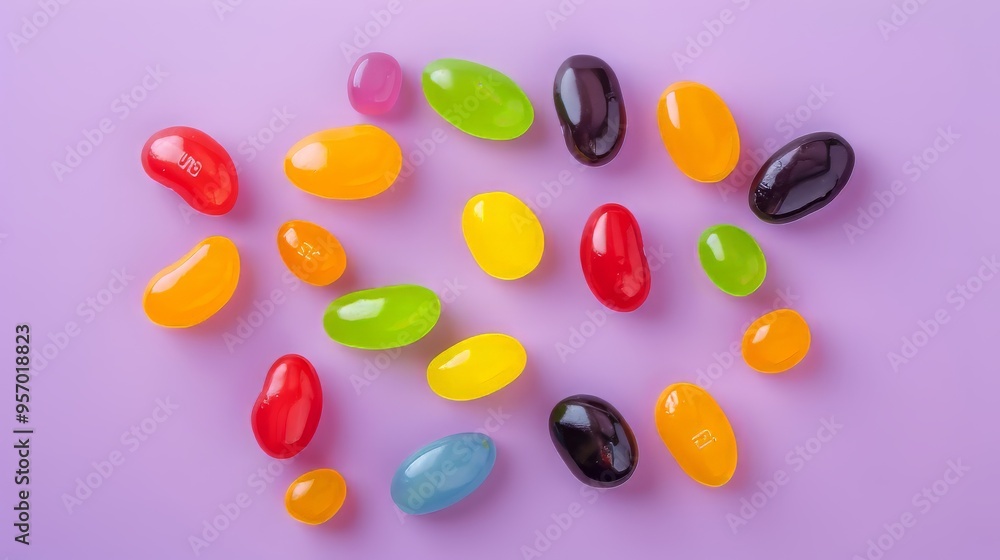A variety of colorful jelly beans A variety of colorful jelly beans