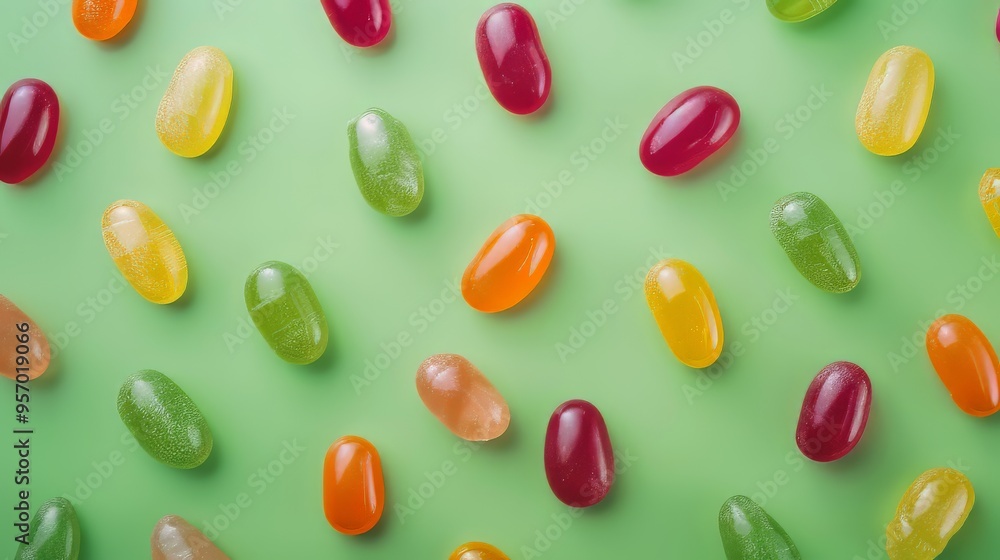 A variety of colorful jelly beans A variety of colorful jelly beans