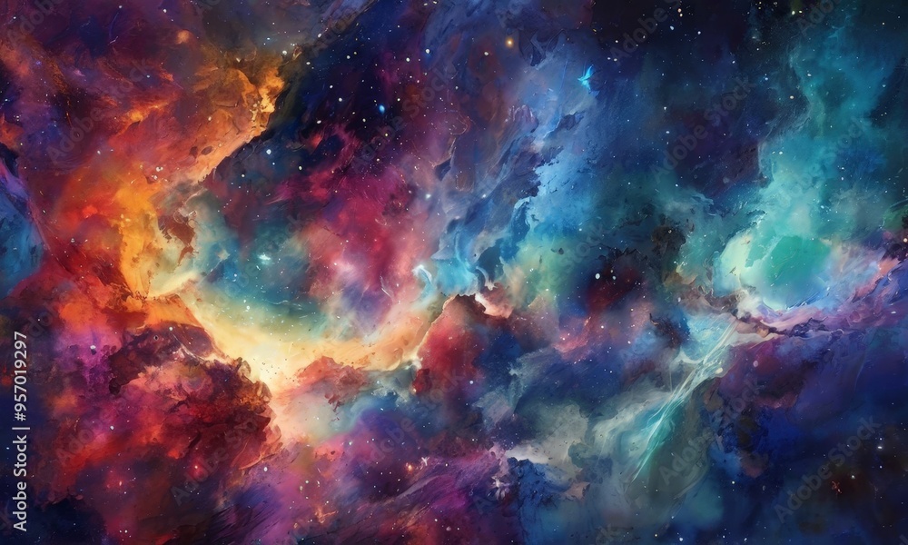colorful space background with stars and nebulas colorful space background with stars and nebulas