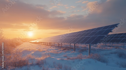 Sustainable Energy Harvesting: Solar Panels Thriving in Winter Wonderland