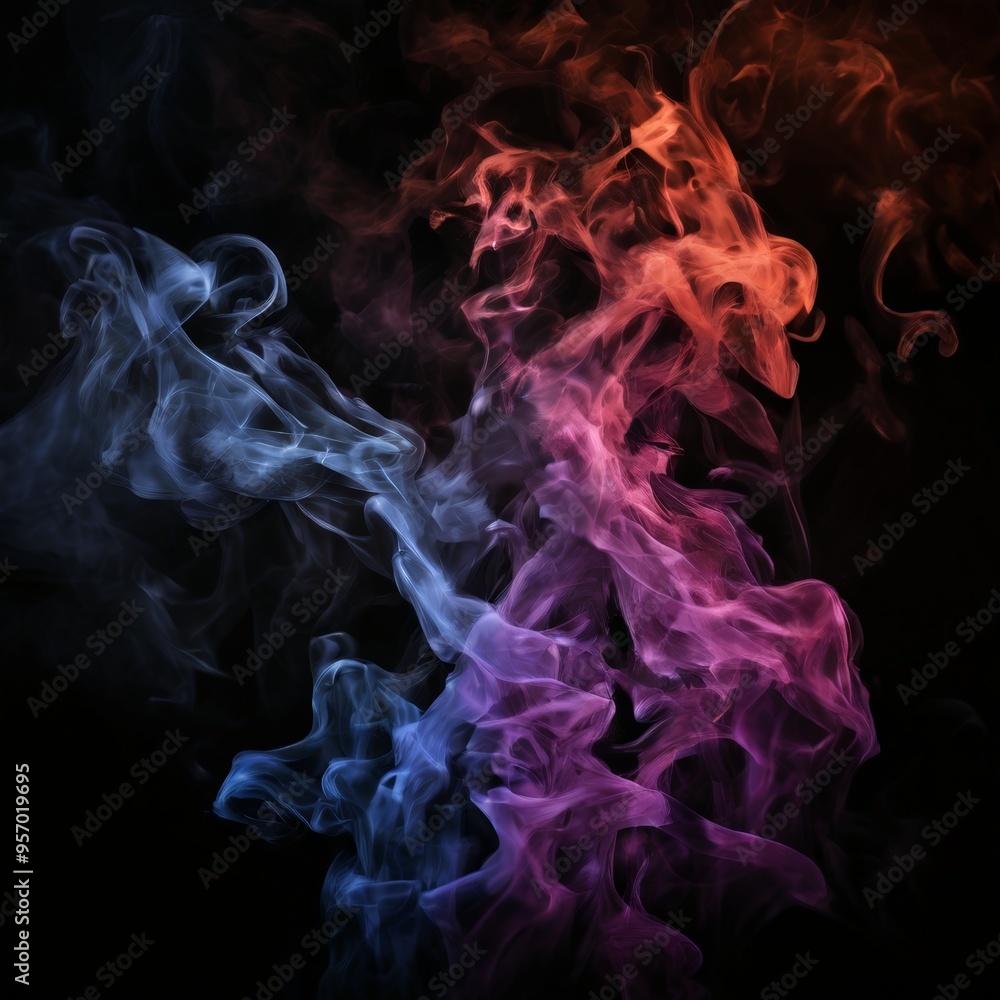 Fototapeta premium colorful smoke on black background