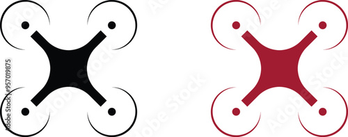 Simple vector icon a drone. Civilian aerial drone flat icon. drone icon black design. rc drone quadcopter with camera black symbol