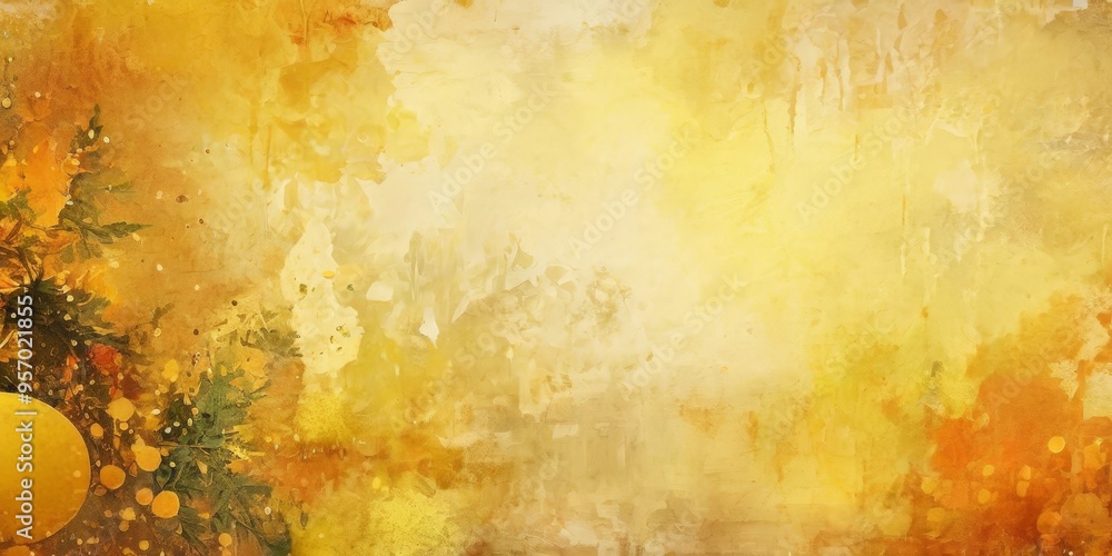 Obraz premium painting lemon tree with leaves