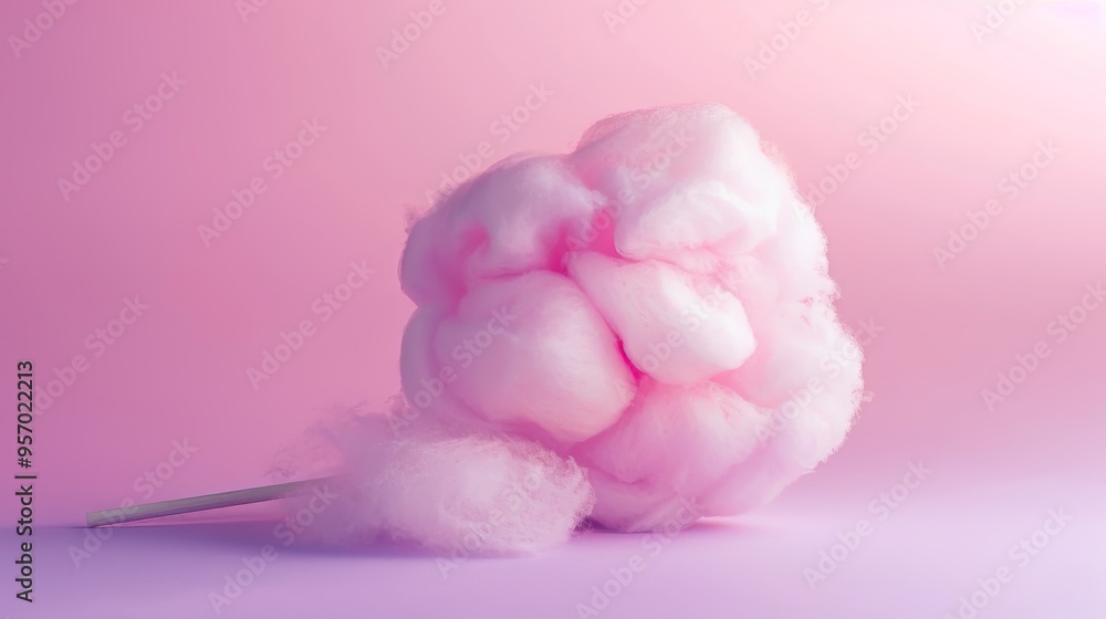 Fluffy cotton candies on colorful background Fluffy cotton candies on colorful background