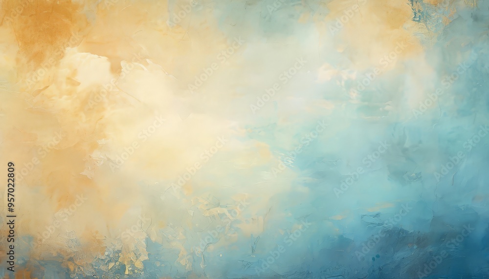 Obraz premium abstract painting background with blue and yellow colors