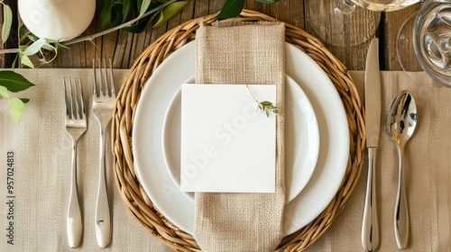 Blank menu card mockup, elegant design for anniversary celebrations and retirements