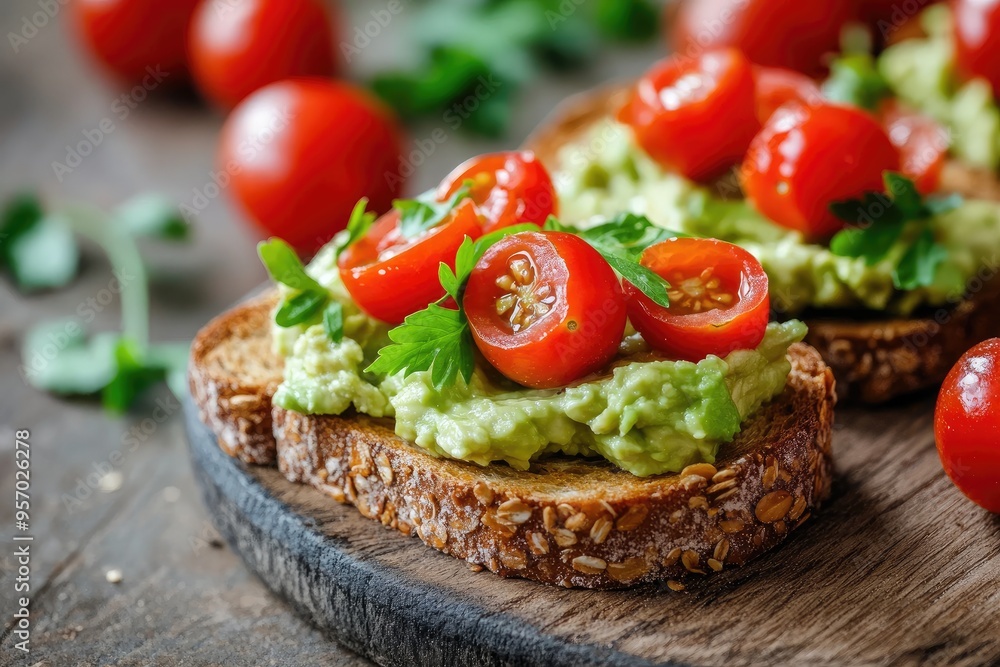 Avocado Toast with Cherry Tomatoes and Parsley Avocado Toast with Cherry Tomatoes and Parsley